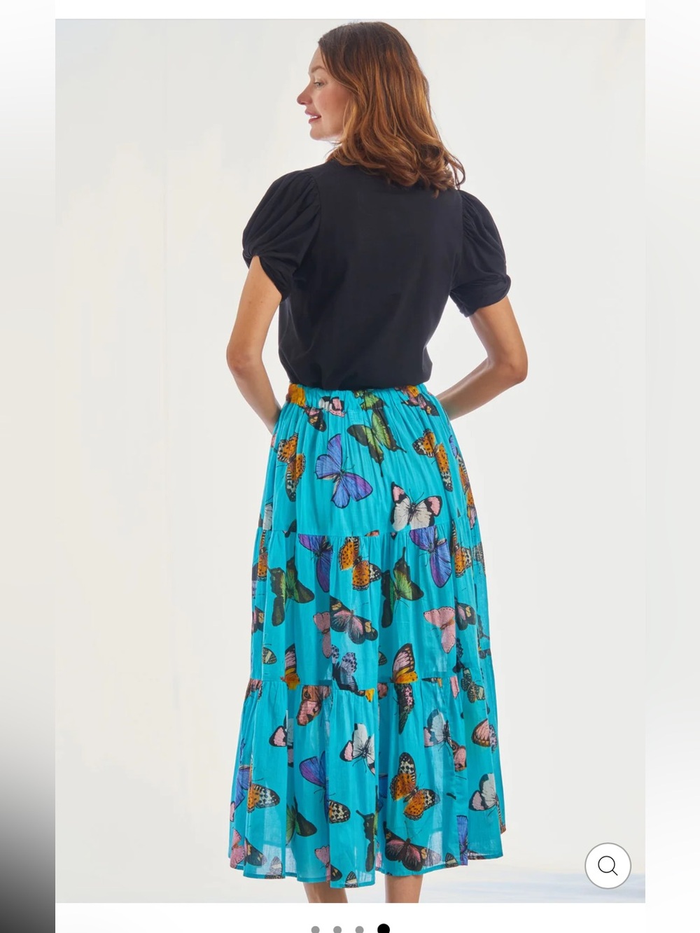 Dizzy-Lizzie Woodstock Turquoise Butterfly Flounce Skirt - Picture 5 of 9